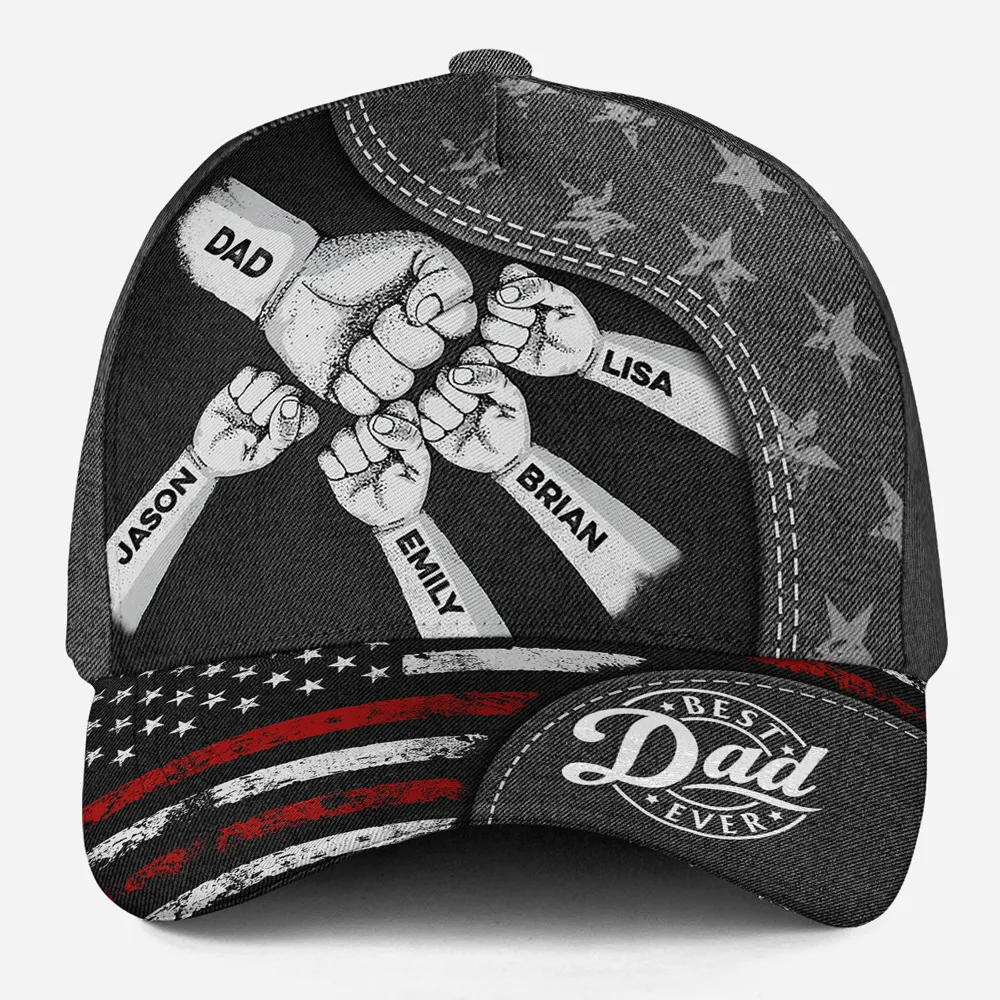 Dad Cap with Family Fist Design - Studio View